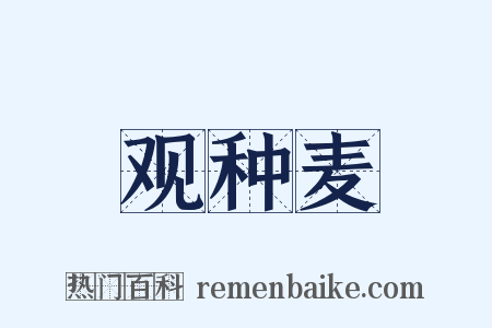 观种麦是什么意思的图片